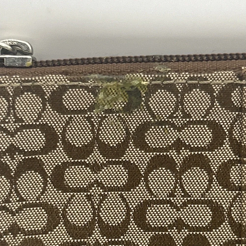 Authentic Coach Signature Canvas Coin Purse Wristlet With tag